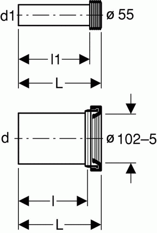 Geberit Anschlussgarnitur für Wand-WC 110 mm Lange Ausführung