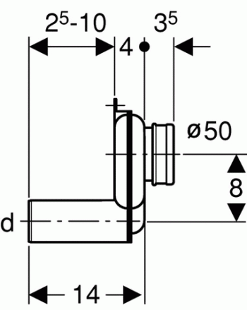 Geberit Urinalabsaugesiphon JetEX 50 mm