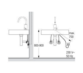 IQUA / Conti loopino Waschtischarmatur G10, Infrarot-Sensor, Batteriebetrieben chrom