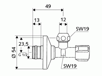 Schell Eckventil 1/2" x 12 mm verchromt