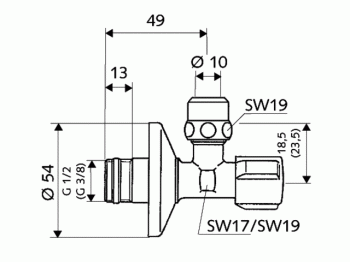 Schell Eckregulierventil, Eckventil Comfort 1/2" x 10 mm