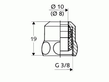 Spezial-Quetschverschraubung 3/8" x 10 mm