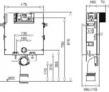 TECEbox WC-Modul mit Uni-Spülkasten und Fliesenträger-Front, Bauhöhe 820 mm, 9375300