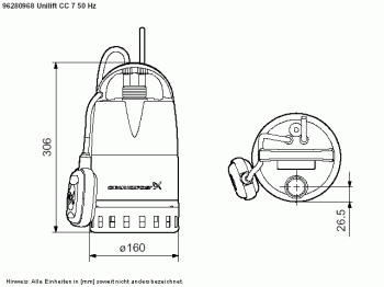 Grundfos Unilift-CC-7A1 230 V 10 m Kabel