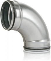 Wickelfalz Spiro-S-Bogen 90°, mit Dichtungen DN 160, gepresst