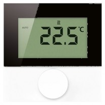 Ditech Raumthermostat mit Digitalanzeige mit schwarzer Designerscheibe