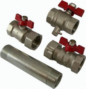 DELTAMESS / DITECH Einbausatz-Neu G3/4 x 110mm mit Kugelhahnverschraubungen