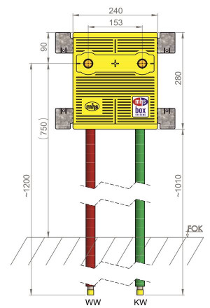 MHS Badewanne/Duschbox Aufputz Unibox BWDUU BWU/240-I-VR, VI Raxofix 16 mm