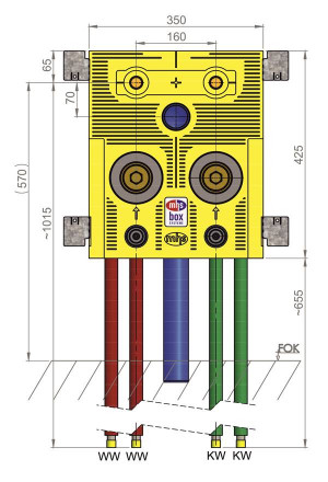 MHS Unibox 704 Waschtisch-Zähler+Absperrung für Viega-Raxofix Verbundrohr DA 20mm