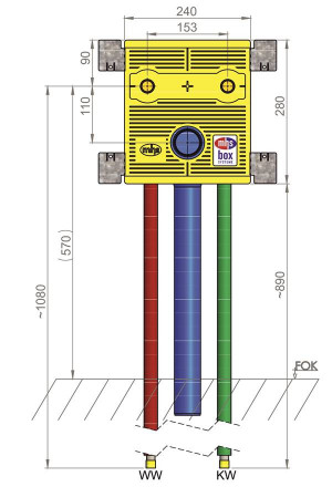MHS Spültischbox Unibox STU STU/240-I-VR, Viega Raxofix 16 mm