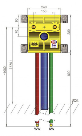 MHS Unibox - Figur 203 Waschtisch 240, Auslass 153mm