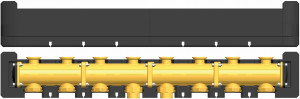 PAW Modulverteiler DN 32, 11/4" isoliert MV 4, 4-fach, 1125 mm, erweiterbar 37143