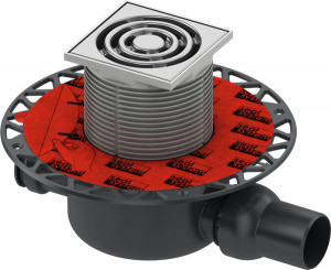 DITECH/TECE Ablaufset Norm Höhe 98 mm waager. DN50 mit Seal Universalflansch