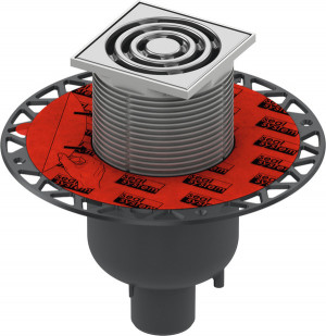 DITECH/TECE Ablaufset Höhe 160 mm senkrecht DN50 mit Seal Universalflansch