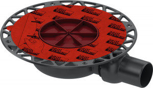 DITECH/TECE Ablauf superflach Höhe 66 mm waager. DN50 mit Seal Universalflansch