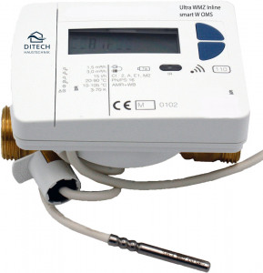 Deltamess / DITECH Ultraschall-Wärmezähler Funk-Neu G3/4 x 110mm, OMS 1,5 m3/h DT581015