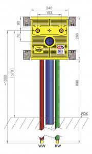 MHS Unibox - Figur 203 Waschtisch 240, Auslass 153mm