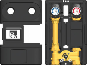 PAW K34 Pumpengruppe Heizkreis DN 25 3-Wege-Mischer ohne Pumpe, Bypass 0-50%, 11/2" x 180 mm 36063
