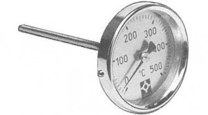 Rauchgasthermometer 100° - 500° C, d = 80 mm, Schaft 150 mm