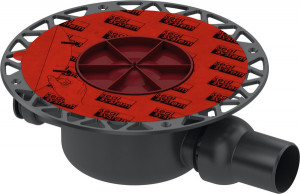 DITECH/TECE Ablauf Norm Höhe 98 mm waager. DN50 mit Seal Universalflansch