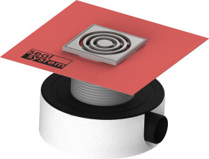 DITECH/TECE Ablaufset superflach Höhe 66 mm waagerecht DN50 mit Seal Dichtmanschette