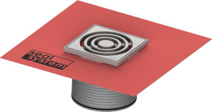 DITECH/TECE Rostrahmen Kunststoff 10cm m Designrost und Seal Dichtmanschette