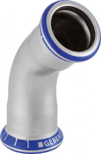 Mapress Edelstahl Bogen 76,1 mm 45° 2-Muffen