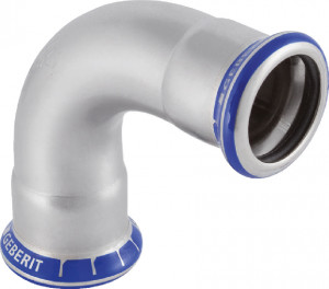 Mapress Edelstahl Bogen 76,1 mm 90° 2-Muffen
