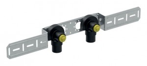 GEBERIT FlowFit Anschusswinkel 20 mm x 1/2" 90°, AD10, ged., vormontiert, gedämmt, 2-fach