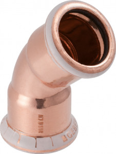 Mapress Kupfer Bogen 76,1 mm 45° 2-Muffen 60611