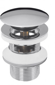Schaftventil 1 1/4" Push/Open Funktion mit Überlaufschlitzen, chrom