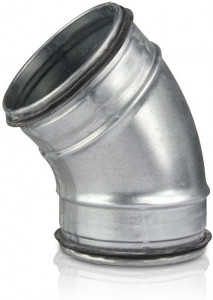 Wickelfalz Spiro-S-Bogen 45°, mit Dichtungen DN 150, gepresst