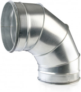 Wickelfalz Spiro-S-Bogen 90°, mit Dichtungen DN 280