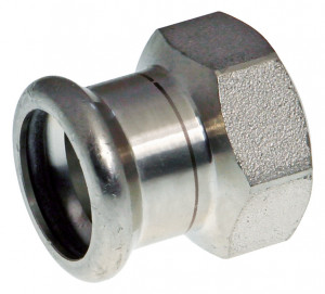 XPress Edelstahl 304 Übergangsmuffe 15 mm x 1/2 IG XPress Edelstahl 304 Übergangsmuffe 15 mm x 1/2 IG