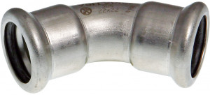 XPress Edelstahl 304 Bogen 76,1 mm 45° I/I