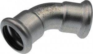 XPress Edelstahl Bogen 45° 88,9 mm I/I Modell XPS 041