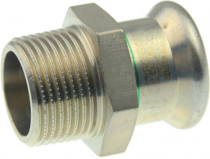 XPress Edelstahl Übergangsstück mit Aussengewinde 76,1 mm x 2 1/2" AG Modell XPS 243G