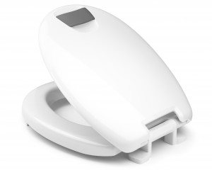 HARO WC-Sitz Haromed Softclose weiss acs 50 mm Sitzerhöhung Griff grau 550303