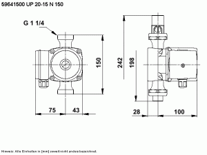 Grundfos UP 20-15 N 150 Zirkulationspumpe/Umwälzpumpe G 1 1/4, 230V -  Heizung und Solar zu Discountpreisen