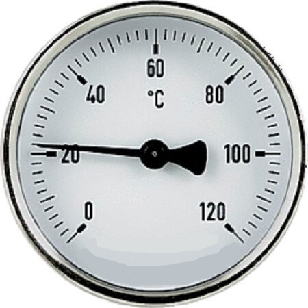 Anlegethermometer DN 63 mm, für Rohre 3/8 - 1 1/2 von 0 - 60°