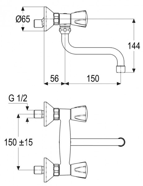 Cinwiny Waschtischarmatur Matt Schwarz – 2 Griffe, 10,2 Cm Centerset, 360° Schwenkbarer Auslauf
